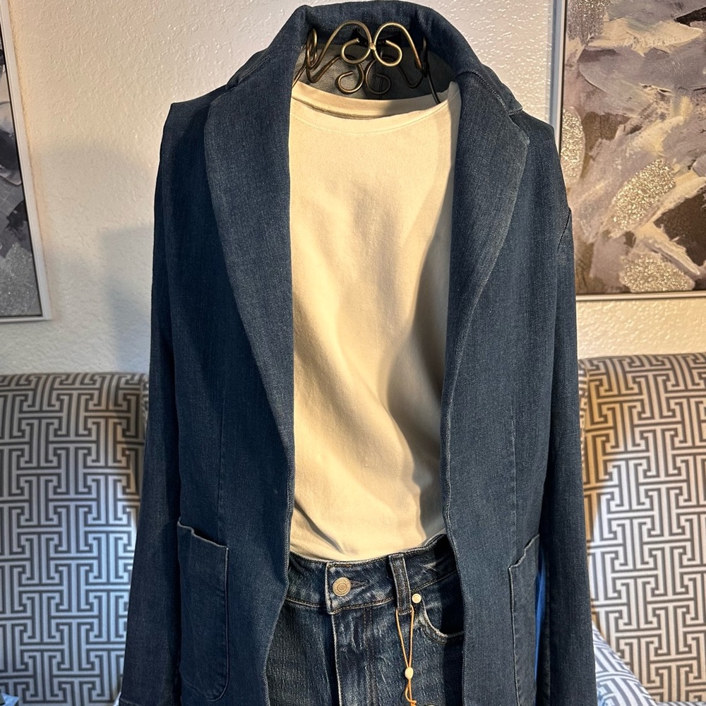 Stylish Blue Denim Blazer